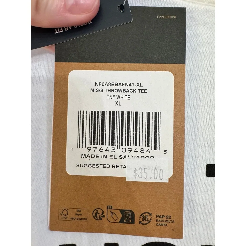 The North Face men's short sleeve throwback t-shirt, XL